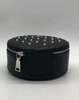 Badgley Mischka Black And Pearl Accent Faux Leather Circle Crossbody