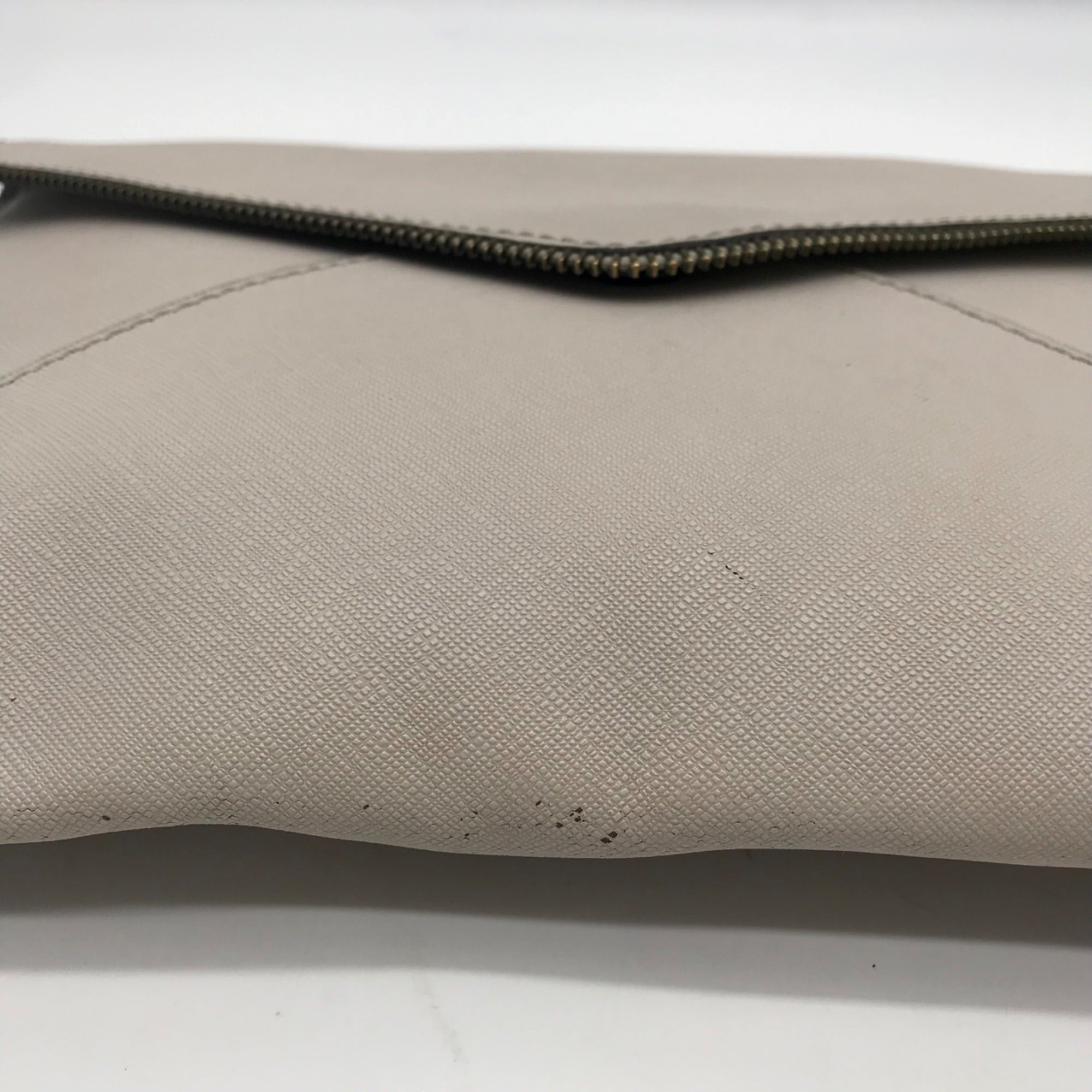 Rebecca Minkoff Gray Leather Leo Envelope Clutch