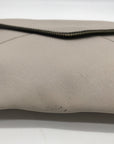 Rebecca Minkoff Gray Leather Leo Envelope Clutch