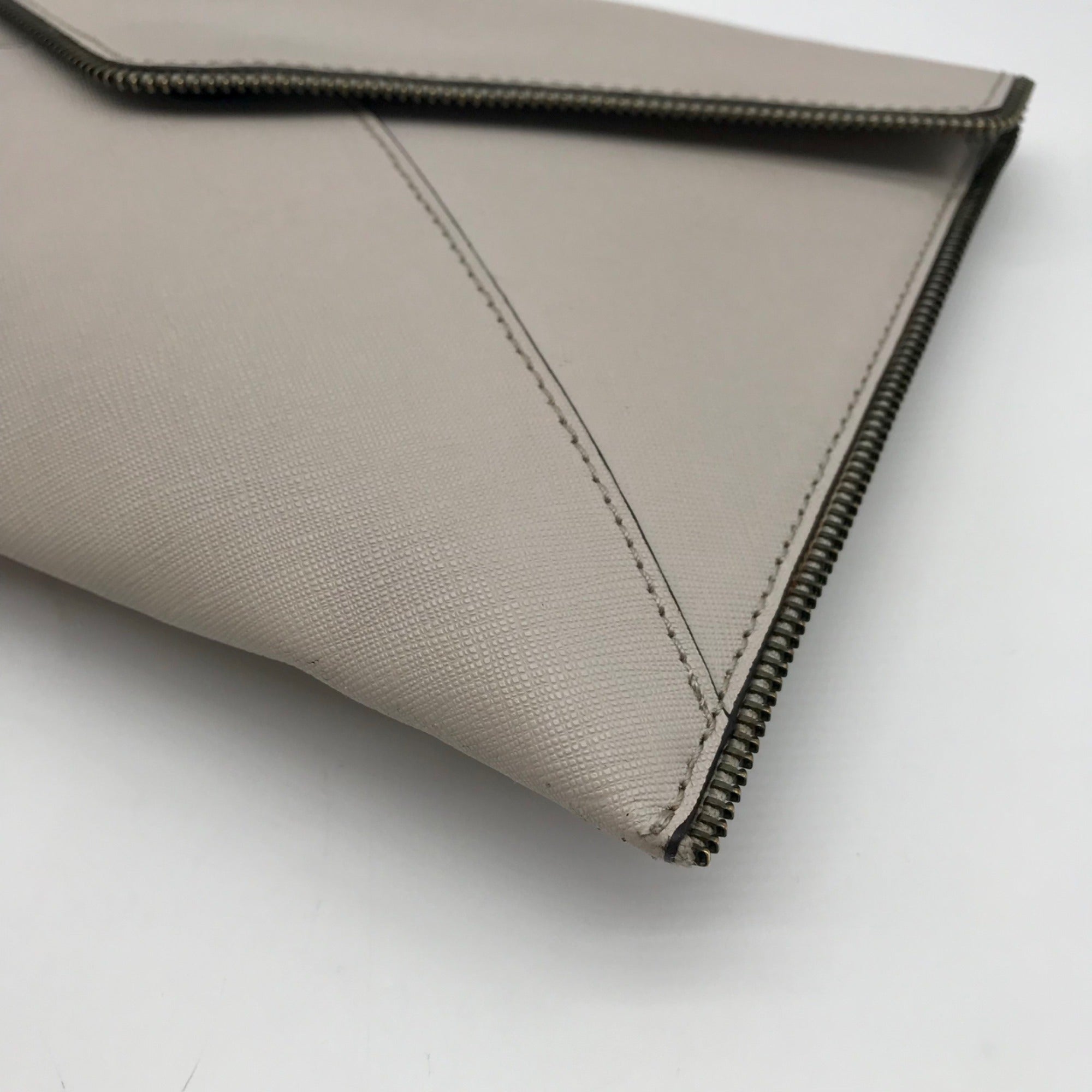Rebecca Minkoff Gray Leather Leo Envelope Clutch