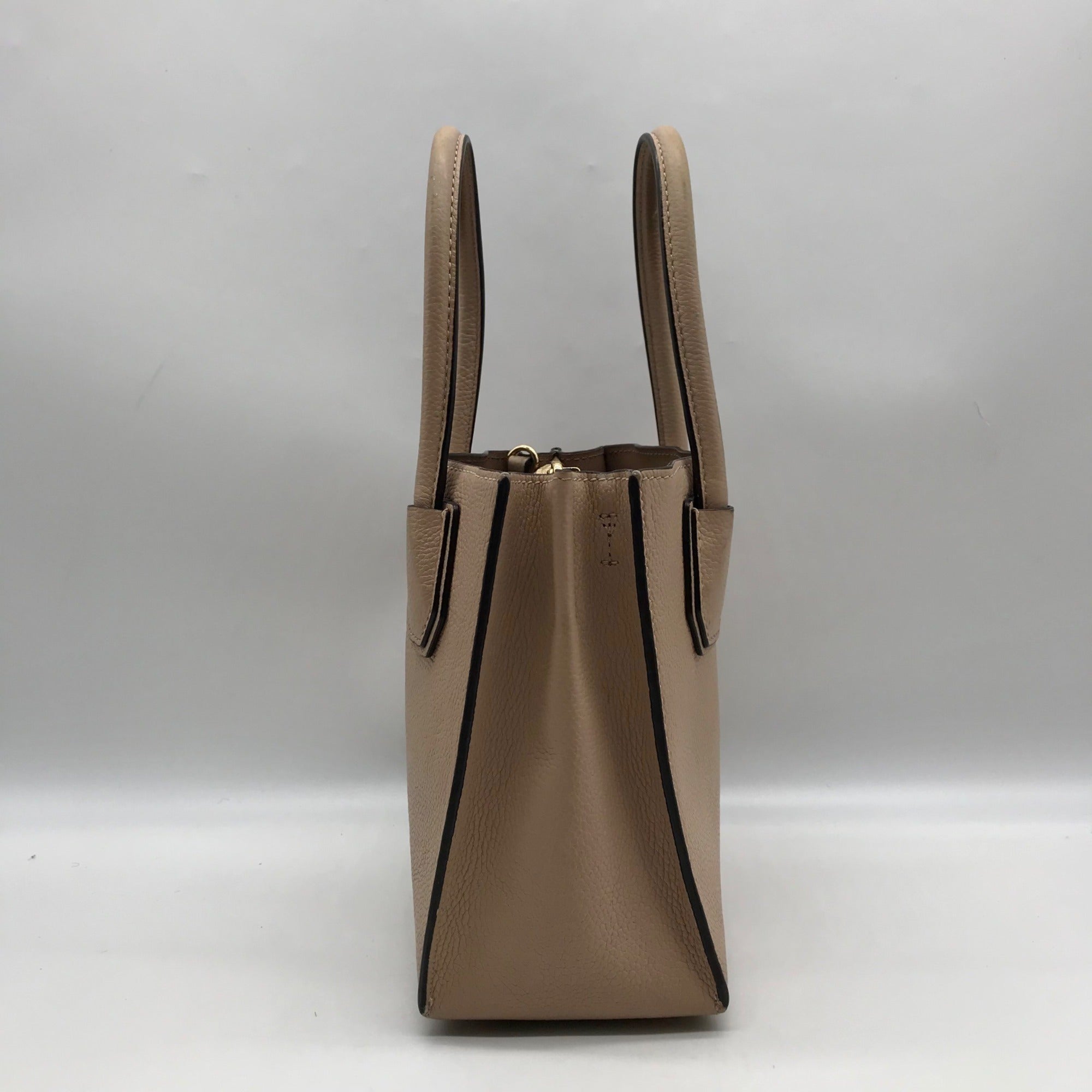 Michael Kors Tan Pebbled Leather Mercer Convertible Satchel
