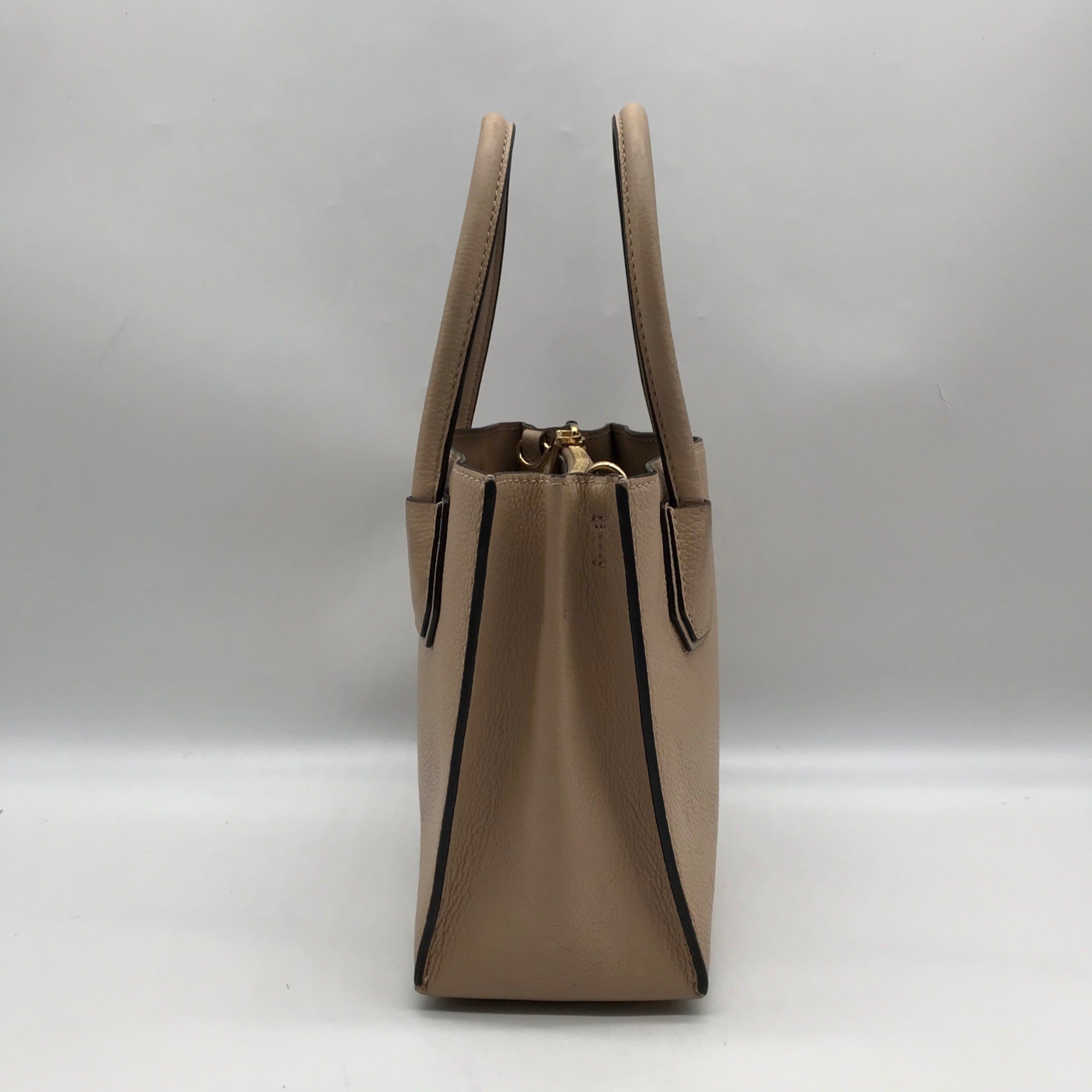 Michael Kors Tan Pebbled Leather Mercer Convertible Satchel