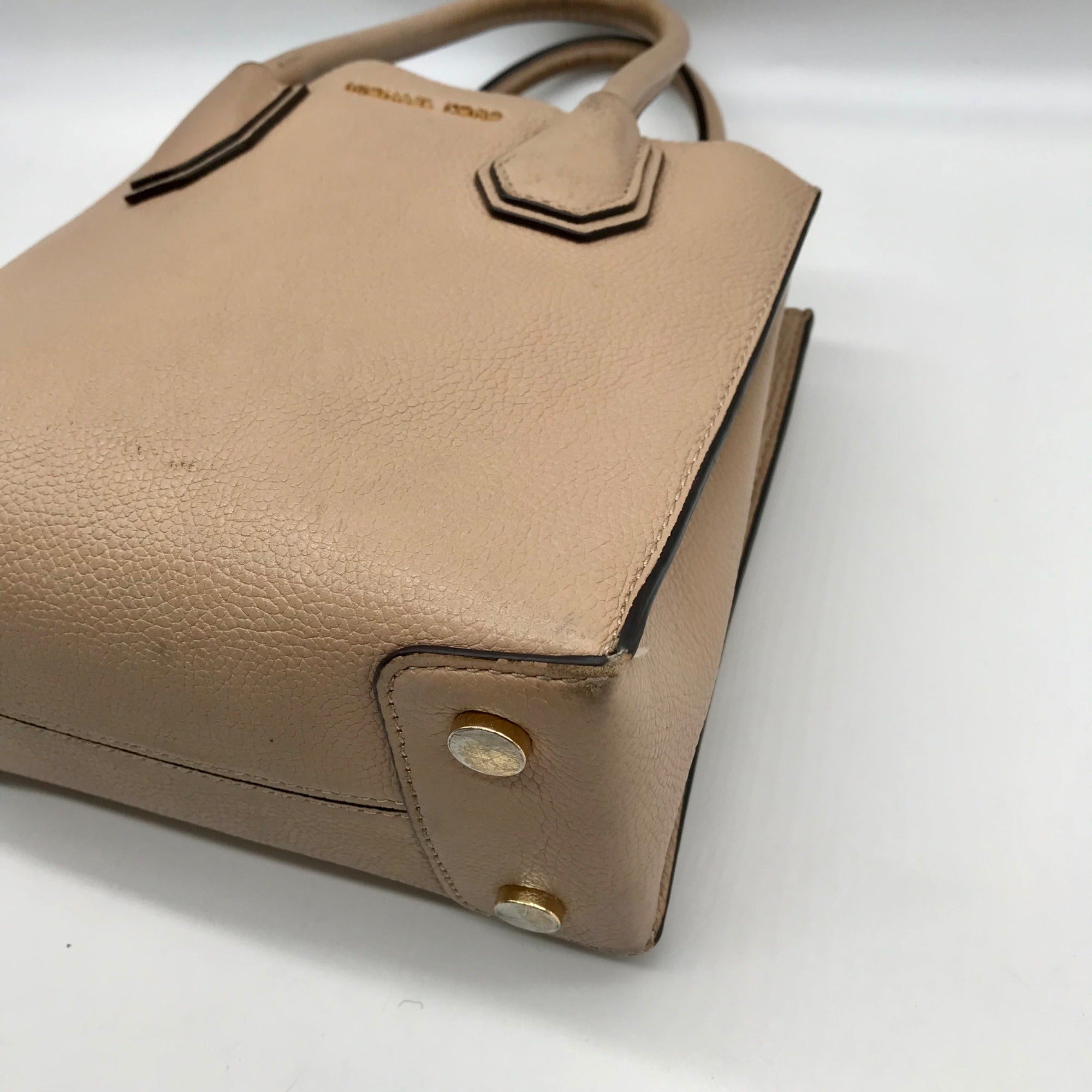 Michael Kors Tan Pebbled Leather Mercer Convertible Satchel