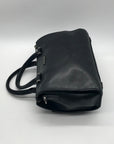 Milly Black Croc-Embossed Leather Satchel Bag
