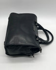 Milly Black Croc-Embossed Leather Satchel Bag