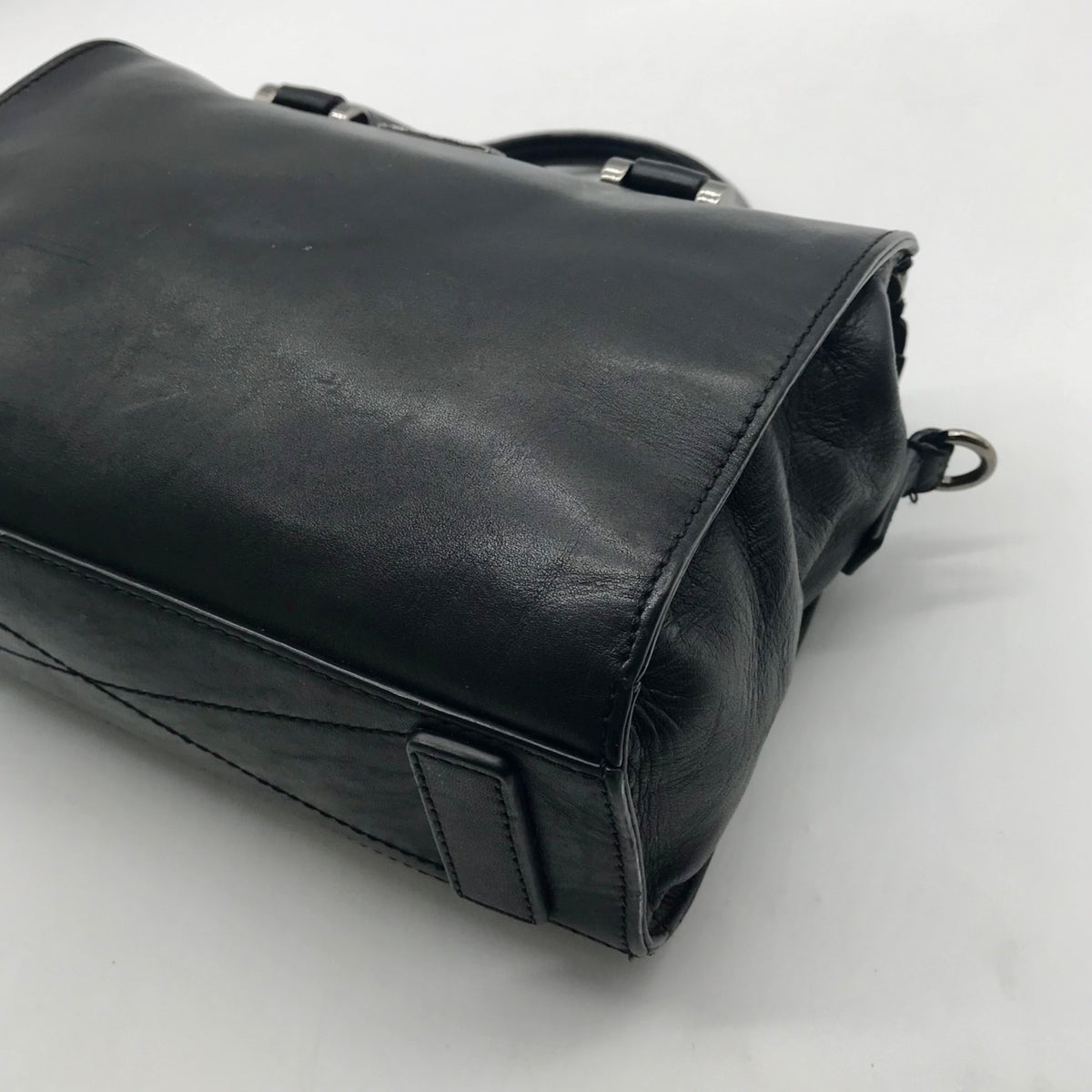 Milly Black Croc-Embossed Leather Satchel Bag