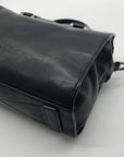 Milly Black Croc-Embossed Leather Satchel Bag