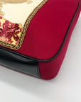 Cynthia Hart Red Fabric Beaded Dog Tote Bag
