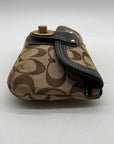 Brown Coach Monogram Jacquard Wristlet