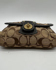 Brown Coach Monogram Jacquard Wristlet
