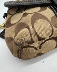 Brown Coach Monogram Jacquard Wristlet