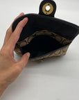 Brown Coach Monogram Jacquard Wristlet