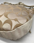 Coach Beige And Ivory Jacquard Canvas Ali Hobo Bag 13707