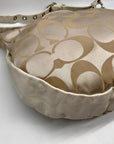Coach Beige And Ivory Jacquard Canvas Ali Hobo Bag 13707
