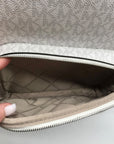 Michael Kors Optic White Coated Canvas Bex Medium Backpack