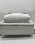 Michael Kors Optic White Coated Canvas Bex Medium Backpack