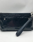 Coach Dark Blue Patent Leather Audrey Zipper Wristlet 45484