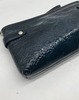 Coach Dark Blue Patent Leather Audrey Zipper Wristlet 45484