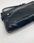 Coach Dark Blue Patent Leather Audrey Zipper Wristlet 45484