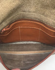 Dooney & Bourke Taupe & Brown Pebbled Leather Vintage Crossbody Bag