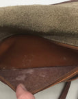 Dooney & Bourke Taupe & Brown Pebbled Leather Vintage Crossbody Bag