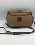 Dooney & Bourke Taupe & Brown Pebbled Leather Vintage Crossbody Bag