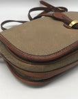 Dooney & Bourke Taupe & Brown Pebbled Leather Vintage Crossbody Bag