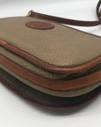 Dooney & Bourke Taupe & Brown Pebbled Leather Vintage Crossbody Bag