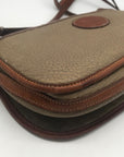 Dooney & Bourke Taupe & Brown Pebbled Leather Vintage Crossbody Bag