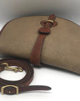 Dooney & Bourke Taupe & Brown Pebbled Leather Vintage Crossbody Bag