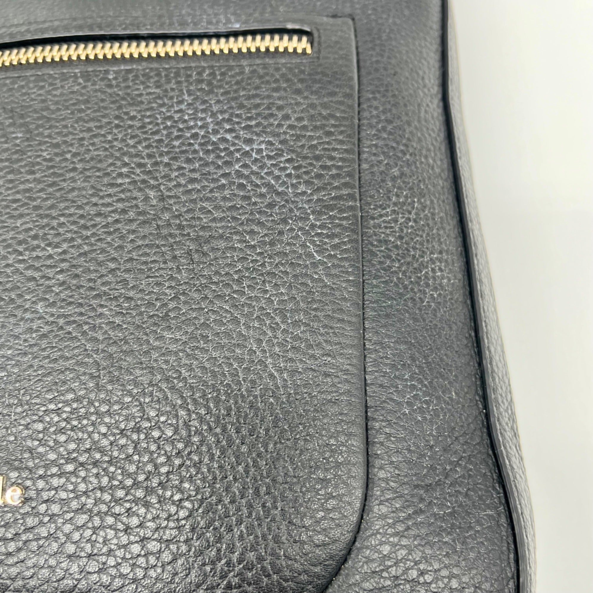 Kate Spade Black Pebbled Leather Leila Top Zip Crossbody Bag