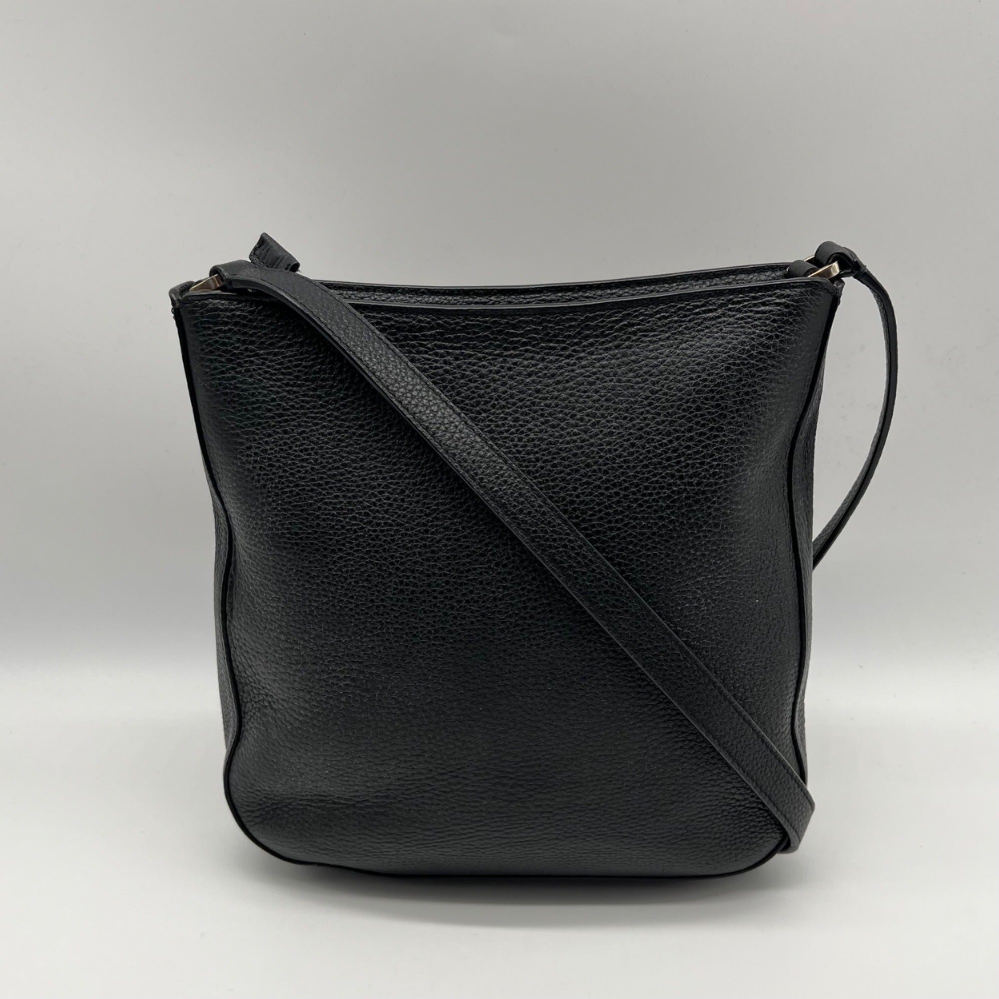 Kate Spade Black Pebbled Leather Leila Top Zip Crossbody Bag