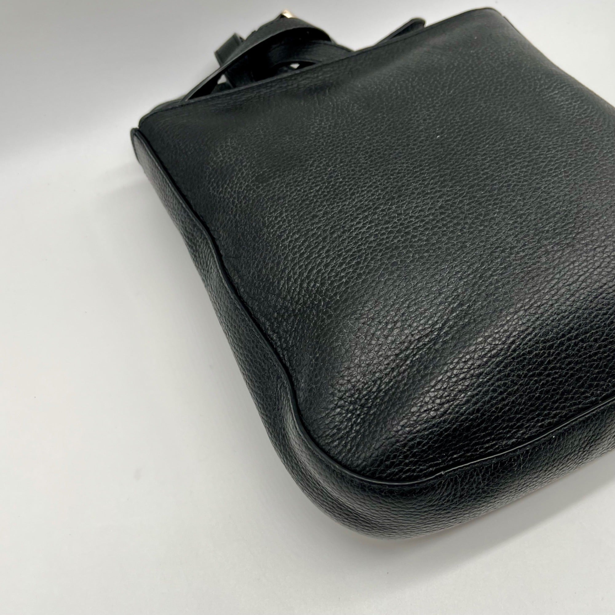 Kate Spade Black Pebbled Leather Leila Top Zip Crossbody Bag