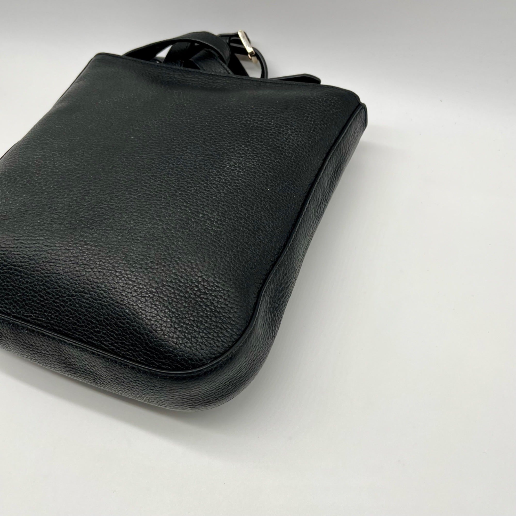 Kate Spade Black Pebbled Leather Leila Top Zip Crossbody Bag
