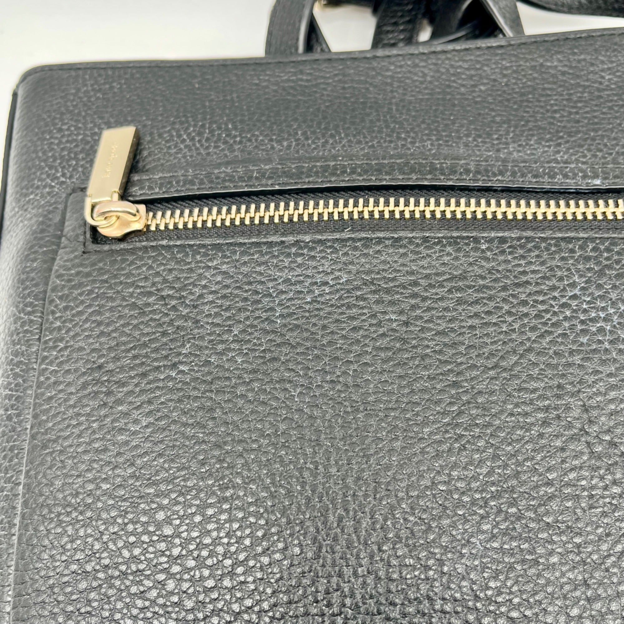 Kate Spade Black Pebbled Leather Leila Top Zip Crossbody Bag