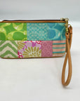 Coach Pastel Sateen & Canvas Patchwork Wristlet