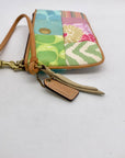 Coach Pastel Sateen & Canvas Patchwork Wristlet