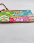 Coach Pastel Sateen & Canvas Patchwork Wristlet