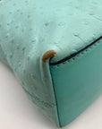 Kate Spade Turquoise Ostrich-Embossed Leather Shoulder Bag