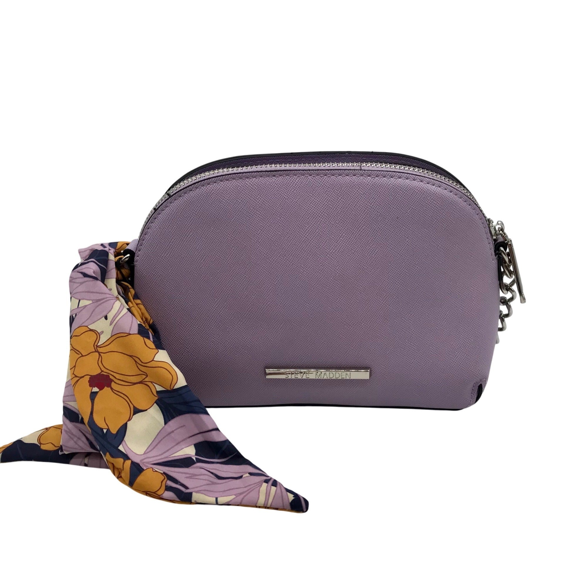 Steve Madden Purple Dome Crossbody With Floral Scarf