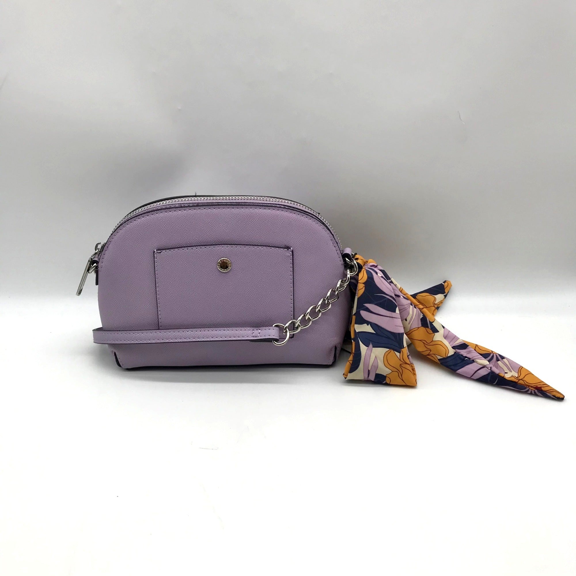 Steve Madden Purple Dome Crossbody With Floral Scarf