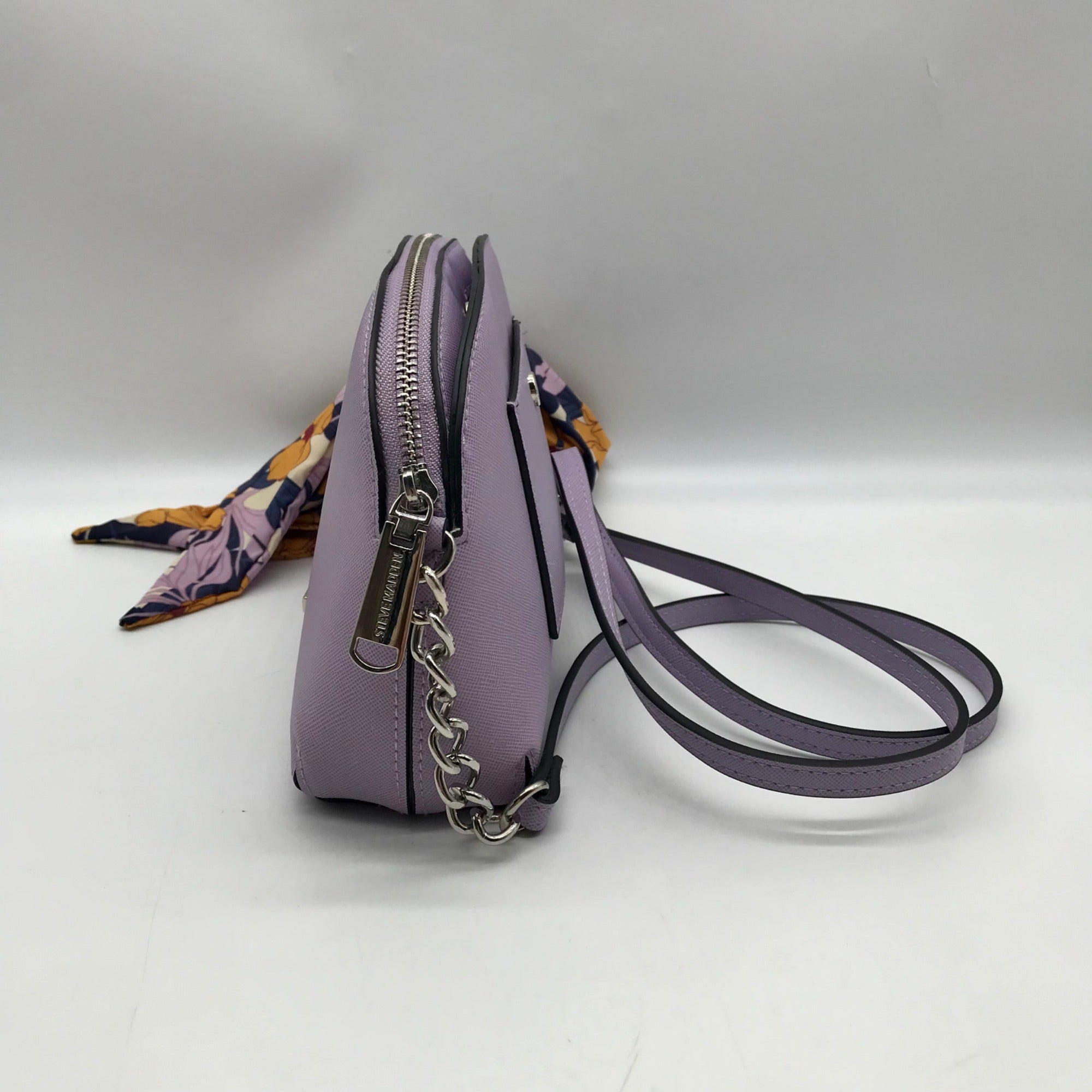 Steve Madden Purple Dome Crossbody With Floral Scarf