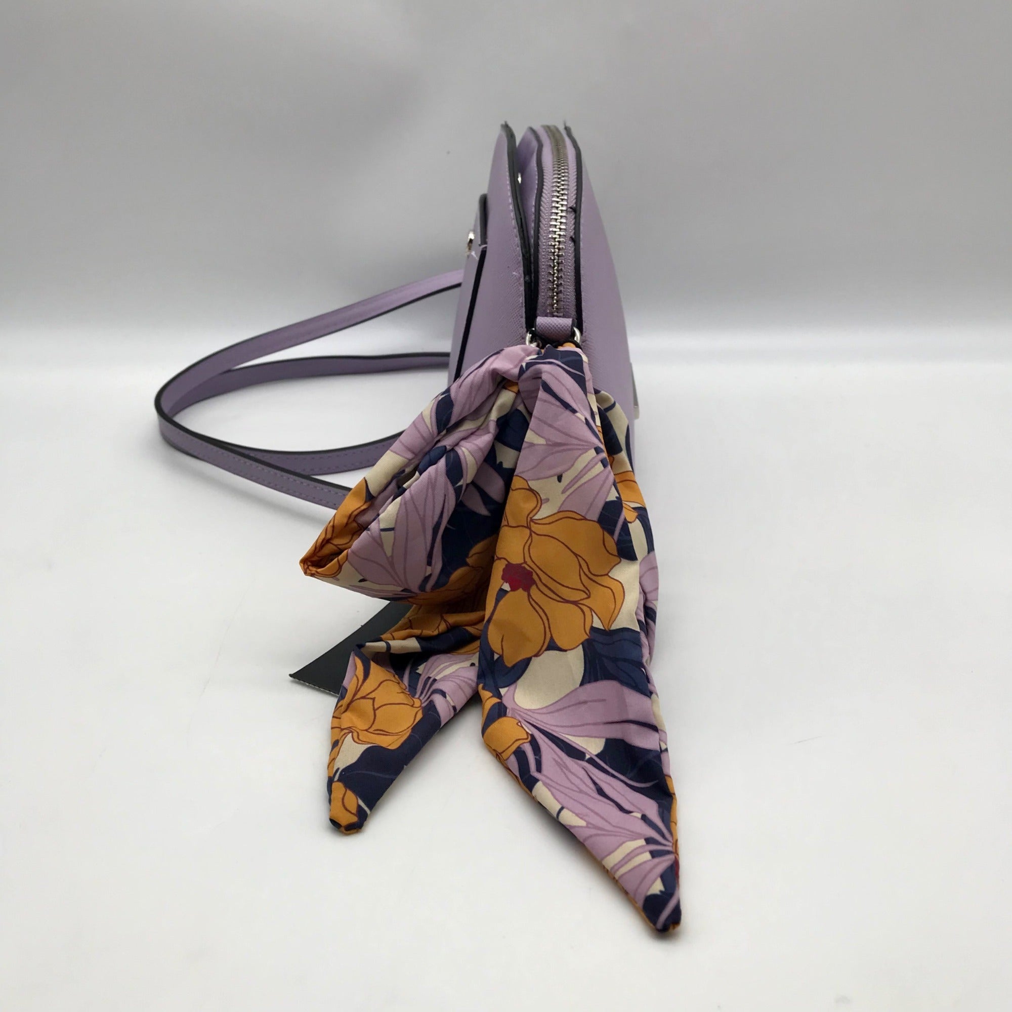 Steve Madden Purple Dome Crossbody With Floral Scarf