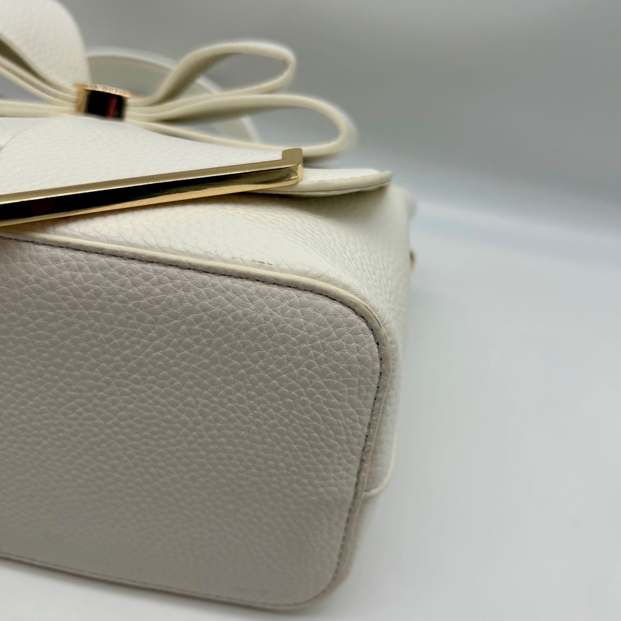 Like Dreams White Leather Bowtie Crossbody Bag
