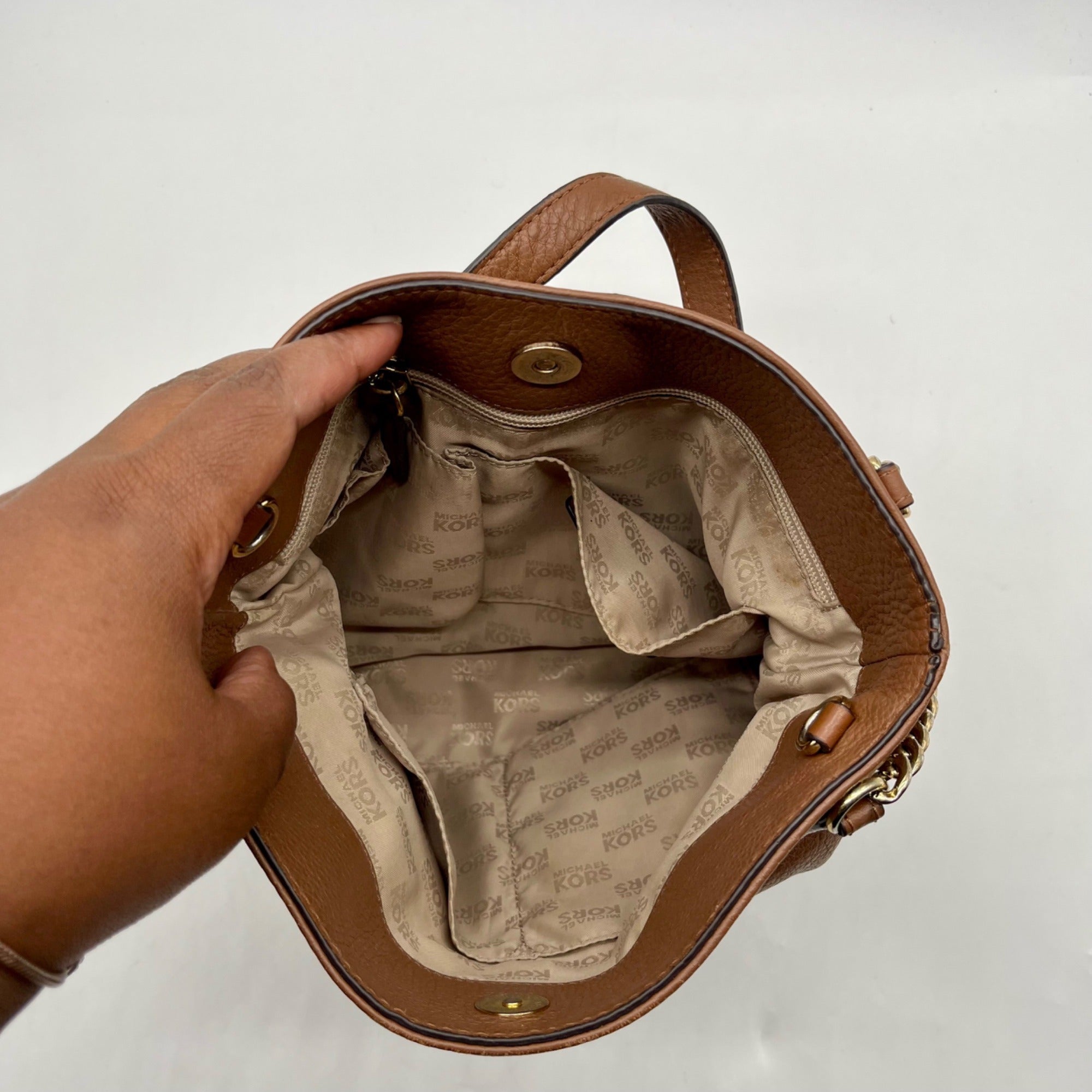 Michael Kors Brown Pebbled Leather Handbag