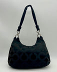 Coach Black Sateen Kristin Signature Op Art Hobo Bag 16953
