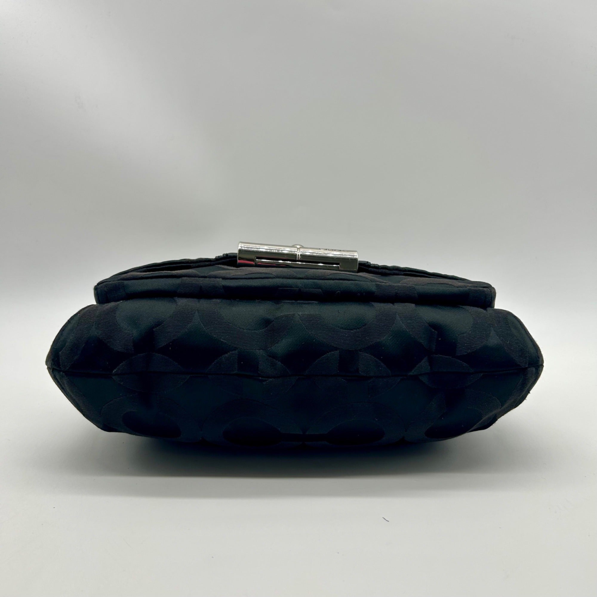 Coach Black Sateen Kristin Signature Op Art Hobo Bag 16953
