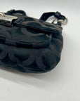 Coach Black Sateen Kristin Signature Op Art Hobo Bag 16953