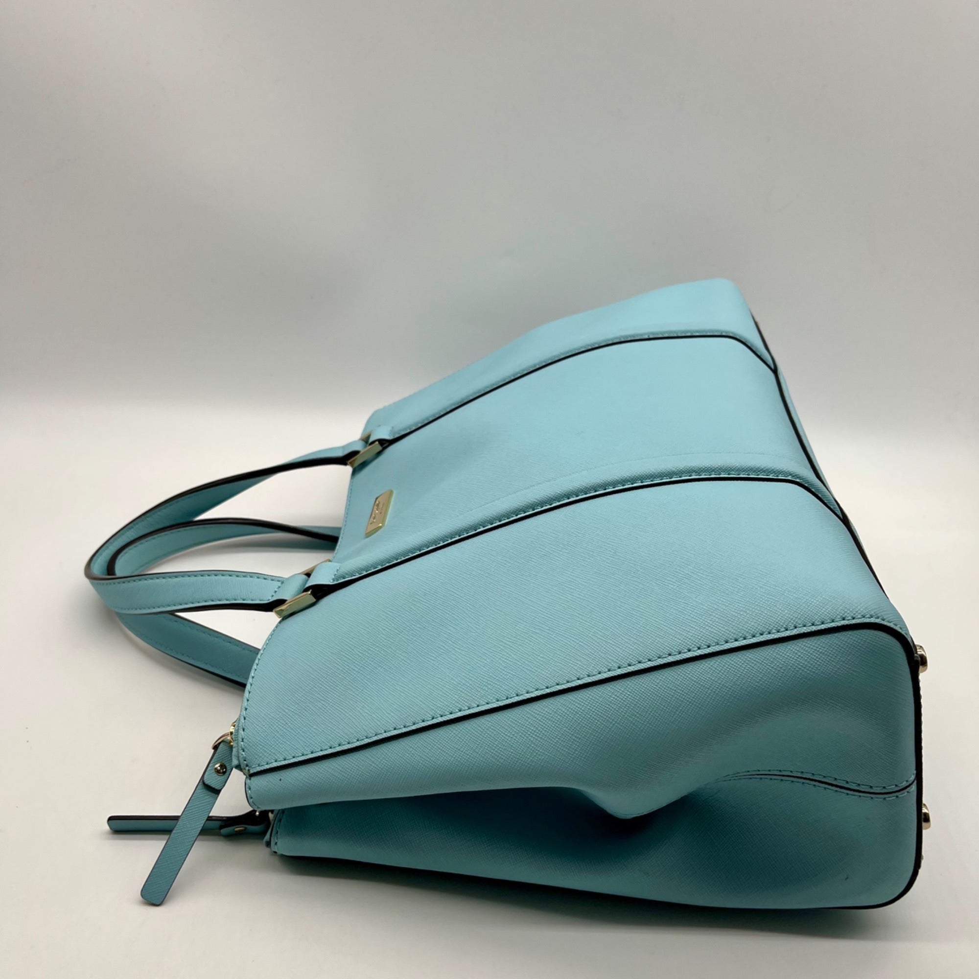 Kate Spade Saffiano Leather Baby Blue Newbury Lane Miles Tote Bag