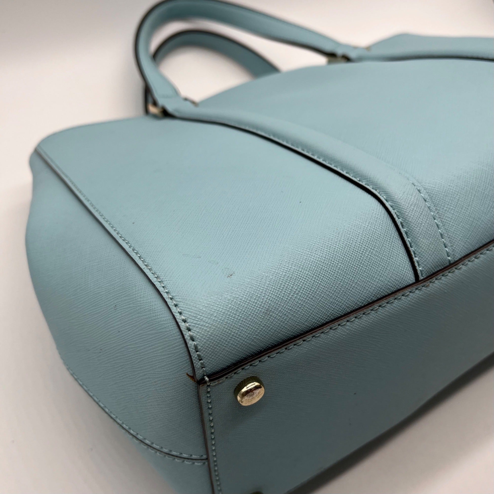 Kate Spade Saffiano Leather Baby Blue Newbury Lane Miles Tote Bag